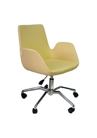 Resim Bilgisayar Sandalyesi Örümcek Yıldız Ayaklı Sarı Suni Deri 