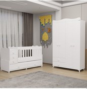 Resim Garaj Home Melina Bebek Odası Yıldız 4 Kapaklı Dolap - Beyaz Beyaz 