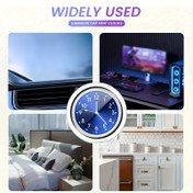 Resim 1 Adet Işıklı Mini Kuvars Yapışkanlı Saat - Cam & Metal Yuvarlak Duvar Saati, Açık Mavi Kadran, Pil Dahil, Ev, Yatak Odası, Mutfak, Ofis, Araba İçin Şık ve Hassas Hediye, Oturma Odası Dekoru, Modern Tasarım, Dayanıklı Gece Lambası, Ofis Çalışanları İçin Zaman Takibi 