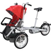 Resim Ebax Bisikletli Bebek Arabası Kırmızı 150KG Taşıma Kapasiteli 