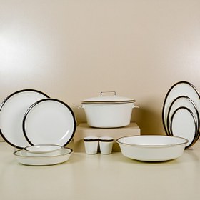 Resim Evaliza Alaia Black Line Gold 60 Parça 12 Kişilik Yemek Takımı 