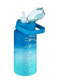 Resim Vagonlife Mavi-turkuaz 1500ml Pipetli/pipetsiz Kullanım Motivasyon Matarası 