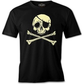 Resim Pirate Skull With An Eye Patch Siyah Erkek Tshirt 001 