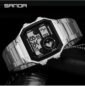 Resim Oldfriend Sanda Erkek Spor Saati Paslanmaz Çelik Kordon 30m Su Geçirmez Kronometre Diğer 