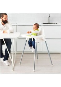 Resim Antılop Tepsili Mama Sandalyesi, Beyaz 