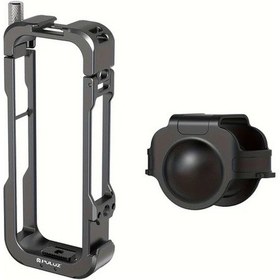 Resim Motion003 Insta360 X4 Metal Kafes Rig Kasa Ve Lens Kapagi Havacilik Aluminyum Alasim Siyah Puluz 