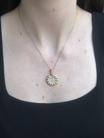 Resim Zirkon Taşlı Halka Tasarım Kolye 