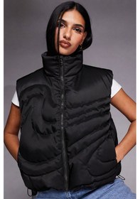 Resim Nike Therma Fit Sportswear Swoosh Series Oversized Down West Oversize Kaz Tüyü Kadın Yelek Siyah 