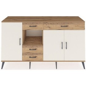 Resim Kronos Konsol 4 Raflı 4 Çekmeceli 3 Kapaklı 176x59x99 Çam-aytaşı/çam Aytası/atlas Çam - Atlas Çam 