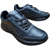 Resim abinstore Lepons 48-49-50 Numara Siyah Erkek Günlük 4 Mevsimlik Cilt Deri Suya Dayanıklı Spor Ayakkabı Sneaker 