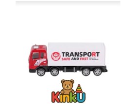 Resim Kinku Oyuncak Demir Tır Seti – Işıklı ve Gerçekçi Tasarım Mavi ve Kırmızı Renkleri Mevcuttur Sürtmeli Tır 