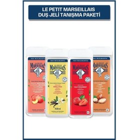 Resim Le Petit Marseillais Organik Beyaz Şeftali ve Nektarin Duş Jeli 400 ml + Vanilya Sütü Duş Jeli 400 ml + Akdeniz Çileği Duş Jeli 400 ml + Argan & Shea Duş Jeli 400 ml 