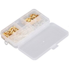 Resim Wezone 3.5mm Altın Kaplı Motosiklet Bağlantı Seti, 120 Adet Elektrikli Presli Terminal, Erkek-baykuş Islaklık Kapağı Ve Depolama Kutusu 
