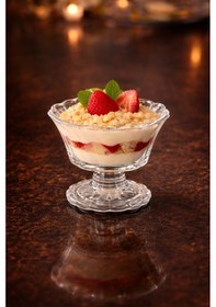 Resim 6 Lı Cam Ayaklı Çerezlik Sunumluk Magnolya Kase Reçellik Dondurmalık Tabak Şeffaf 