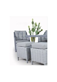 Resim Menekşe 3+1+1+2puf+masa Rattan Bahçe Balkon Mobilyası, 7 Kişilik Bahçe Takımı Gri-gri Gri 