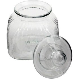 Resim Cam Bakliyat Kavanozu Vakumlu Cam Kapaklı 4 Litre Şeffaf 