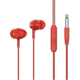 Resim Sunix Stereo Mikrofonlu 3.5mm Kulak Içi Kablolu Kulaklık Kırmızı Sx-16 
