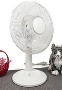 Resim Masa Üstü Vantilatör Zaman Ayarlı Salınımlı 3 Kademeli Vantilatör 30cm Çap Beyaz NC012 Binbirreyon