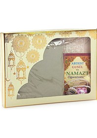 Resim Vizon Kadın Pratik Başörtülü Fermuarlı Tek Parça Namaz Elbisesi Seccade Seti 