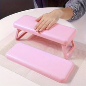 Resim 1 adet Katlanabilir Tırnak Teknisyeni El Dinlenme Yastığı, Ergonomik Bilek Desteği Pedi, Taşınabilir Salon Minderi, Kaymaz Yüzey, Pembe, Hafif ve Yerden Tasarruflu Tasarım için Tırnak İş İstasyonları, Koku 
