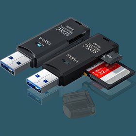 Resim USB 2.0 SD Kart Okuyucu, PC Micro SD Kart - USB Adaptörüne Uygun, Kamera Hafıza Kartı Okuyucu İçin Uygun, Wansurs Dizüstü Kart Okuyucu 