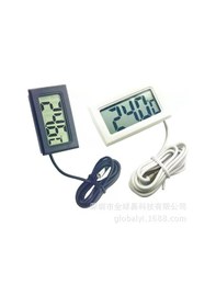 Resim Teltree Suya Dayanıklı Dijital Termometre - Akvaryum & Buzdolabı Sıcaklık Ölçer 1m Siyah 