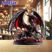 Resim 2D Düz, Gotik Ejderha Akrilik Heykel Tabanlı, Masaüstü, Yatak Odası, Ofis, Restoran, Bar, Banyo, Oturma Odası ve Diğer Dekorasyonlar İçin Uygun, Çeşitli Oda Türlerine Uyumlu, Mükemmel Tatil Hediyesi, 2D Düz 
