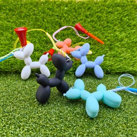 Resim 3D Sevimli Balon Köpek Tasarımlı Bebekler + Dayanıklı Kauçuk Başlı Geniş Tabanlı Tee + Kayıp Önleyici İp ile 5 Parça Golf Tişört Seti, Top İşaretleyicilerinizi Kolayca Bulmanızı Sağlayan Parlak Renkler - İdeal Hediye ve Pratik Golf Sahası Eğitim Aksesuarı 
