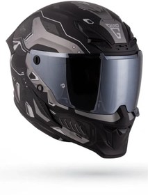 Resim DeadG Inferno Berserck Mat Siyah-Antrasit Güneş Vizörlü Kask 