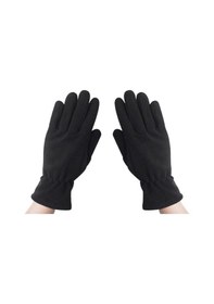 Resim Axe Sportswear Kadın Kışlık Siyah Termal Polar Eldiven - Polar Bere 2'li Set Siyah 