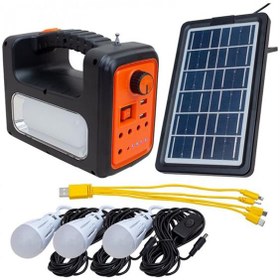 Resim Everton RT-902 Solar Panelli 3 Ampullü USB-SD Kart-MP3-Radyo Destekli Solar Işıldak Fener 