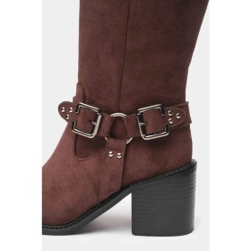 Resim Mio Gusto Willow Kahverengi Küt Burun Biker Çizme 