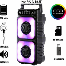 Resim Zore RGB Işıklı Yüksek Ses Kalitesi BT/SD KART/USB BELLEK Okuyuculu Çift Hoparlör Taşınabilir Speaker 6'' 