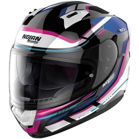 Resim Nolan N60-6 Lancer 065 Kapalı Kask Beyaz Mavi Pembe Siyah 