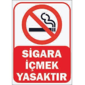 Resim Trafik ve Uyarı Levhası (Sigara Içmek Yasaktır) A4 (21 cm x 29.7 Cm) Pvc 