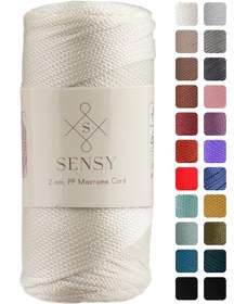Resim SENSY Premium 200 Gr Polyester Makrome İpi 2 MM - 230 M Supla İp Ve Çanta İpliği 