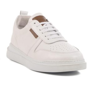Resim AYAKMOD Premium 412 M Beyaz Hakiki Deri Erkek Sneaker 