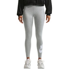 Resim Nike Sportswear Classics High-Waisted Graphic Kadın Gri Günlük Stil Tayt DV7791-063 