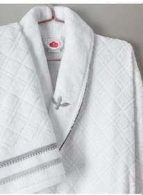 Resim Cottonbox Masculine Carlos Beyaz -antrasit Aile Bornoz Takımı Çok Renkli 