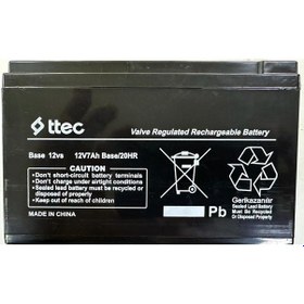 Resim 12 Volt 7 Amper Base Akü T.tec 151x65x94 1743 Gr 