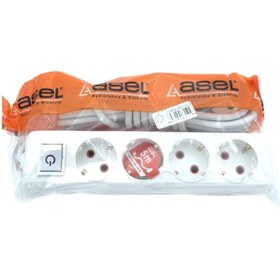 Resim Skygo 4'lü Ara Kablo Topraklı Grup Priz 5mt -Ast405 