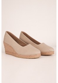 Resim Star Tombis Bej Keten Espadril Dolgu Topuk Bej 1433 