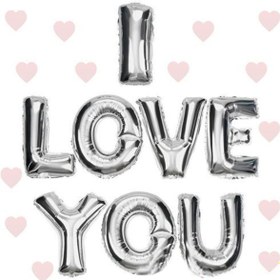 Resim neararsanbizden I Love You Folyo Balon Gümüş Renk 35 CM 