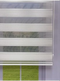 Resim donatti perde ANKA Serisi Gri Simli Zebra Perde - Gündüz Gece Kullanım, Stor Mekanizmalı 260 x 200 