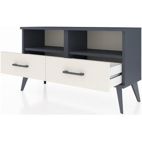 Resim Arges Şifonyer 2 Raflı 2 Çekmeceli 88x30x48 Antrasit-antrasit/aytaşı Antrasit/aytaşı 