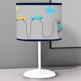 Resim instababyrooms Arabalar Desenli Çocuk Odası Dijital Baskılı Çocuk Odası Masaüstü Abajur Avize 