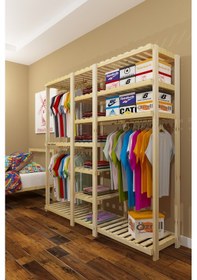 Resim Grande Tres Espejo - Açık Ahşap Elbise Dolabı 