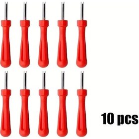 Resim Hightower 10 Adet Kırmızı Portatif Lastik Valfli Sökme Takma Anahtarı Bisiklet Motosiklet Tamir Aleti 