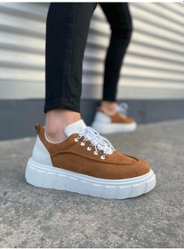 Resim Jy010 Cloud Bağcıklı Süet Erkek Günlük Sneaker Ayakkabı Sbt - Taba/beyaz Taba 