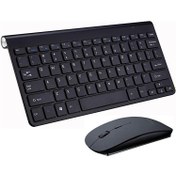 Resim Windows Pc Mac Black Için Ince Ergonomik Kablosuz 78 Anahtar Klavye ve Fare Combo( Yurt Dışından ) 